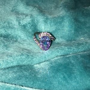 Purple Tear Drop Ring